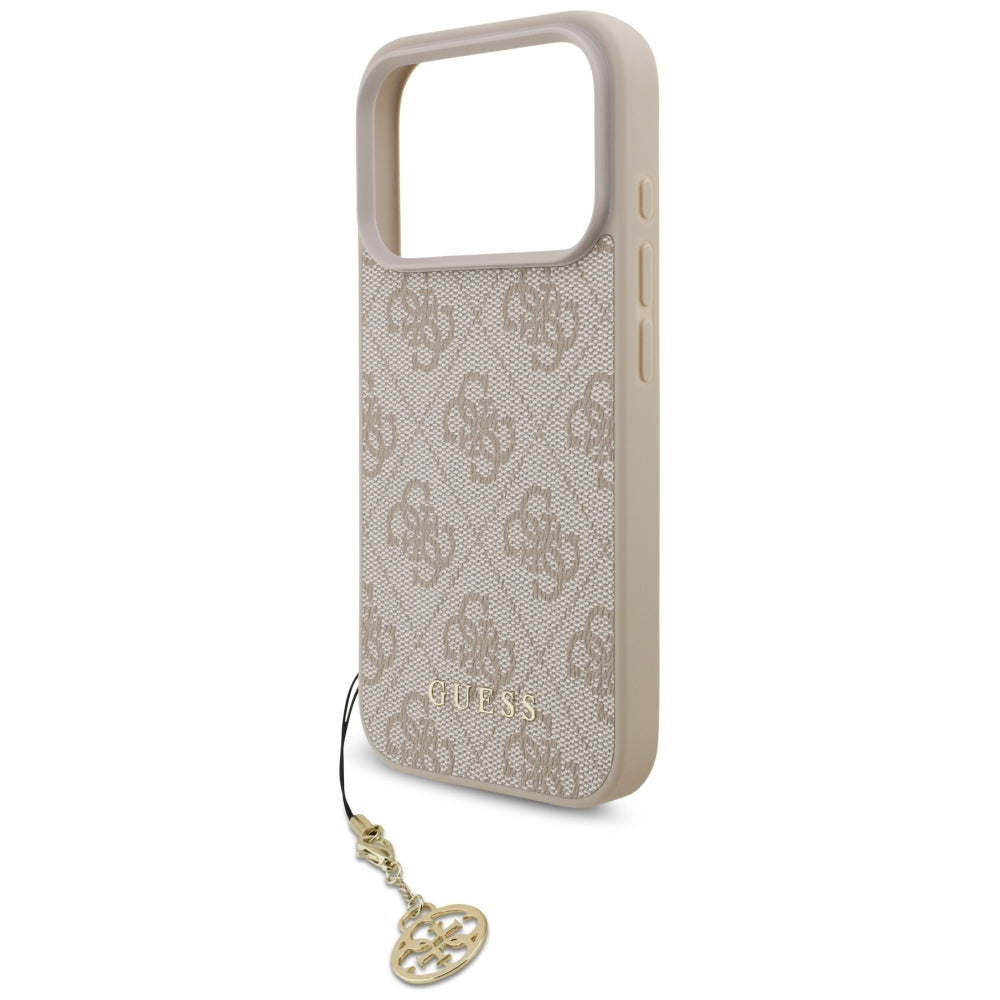 Coque MagSafe pour Apple iPhone 17 Pro Max, Guess, 4G Charm Cradle, Rose.