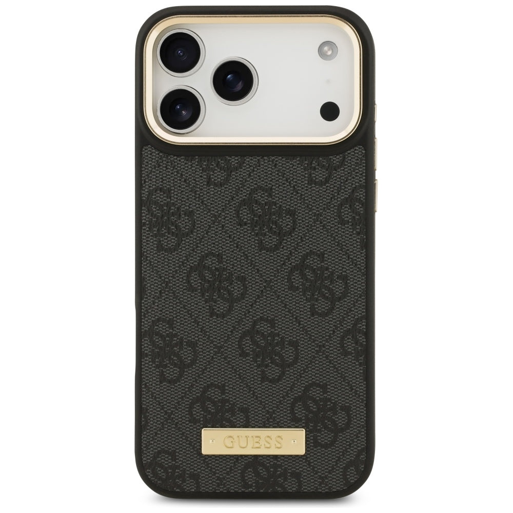 MagSafe hoesje voor Apple iPhone 17 Pro Max, Guess, 4G Logo Plate, Zwart