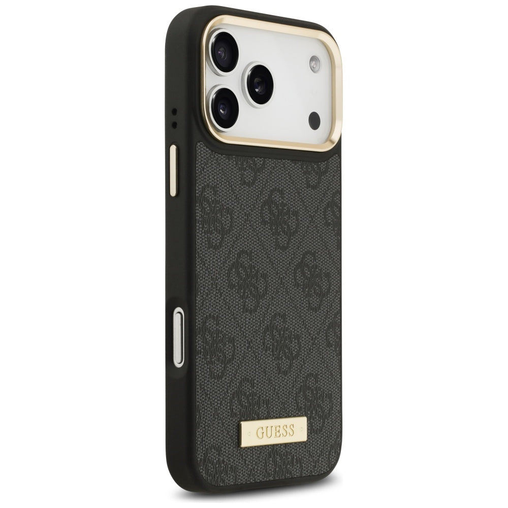 MagSafe hoesje voor Apple iPhone 17 Pro Max, Guess, 4G Logo Plate, Zwart
