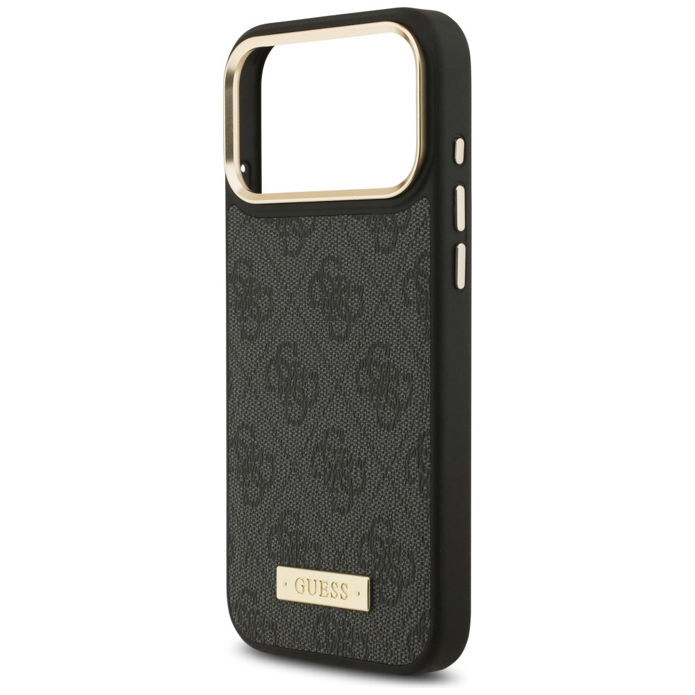 MagSafe hoesje voor Apple iPhone 17 Pro Max, Guess, 4G Logo Plate, Zwart