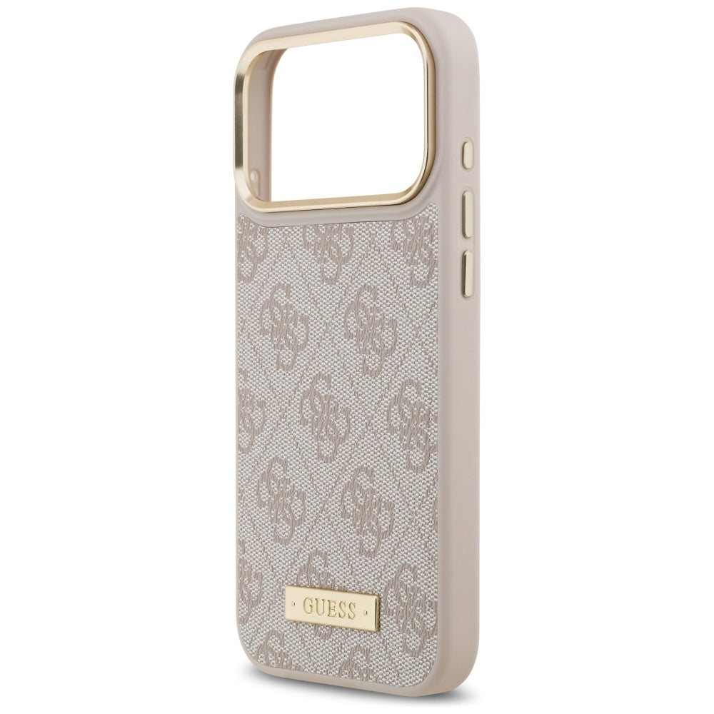 MagSafe hoesje voor Apple iPhone 17 Pro Max, Guess, 4G Logo Plate, Roze