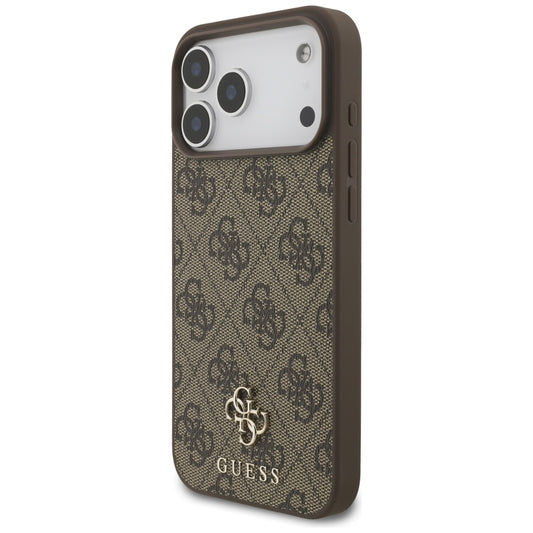 MagSafe hoesje voor Apple iPhone 17 Pro Max, Guess, 4G Small en Classic Logo, Bruin