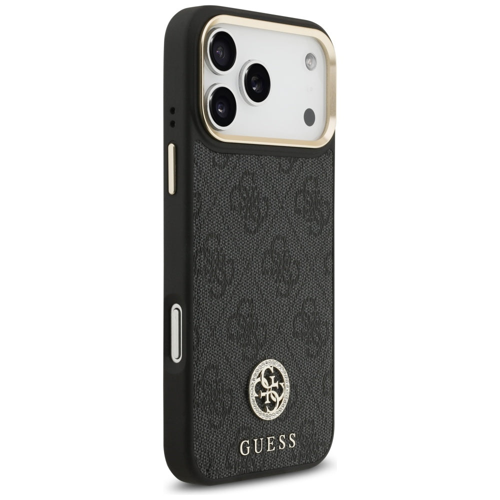 MagSafe hoesje voor Apple iPhone 17 Pro Max, Guess, 4G Strass Logo met grote band, Zwart