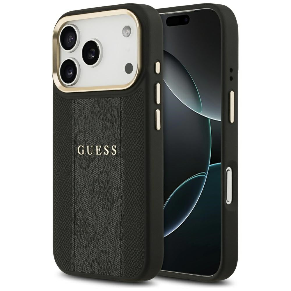 MagSafe hoesje voor Apple iPhone 17 Pro Max, Guess, 4G Stripe, Zwart