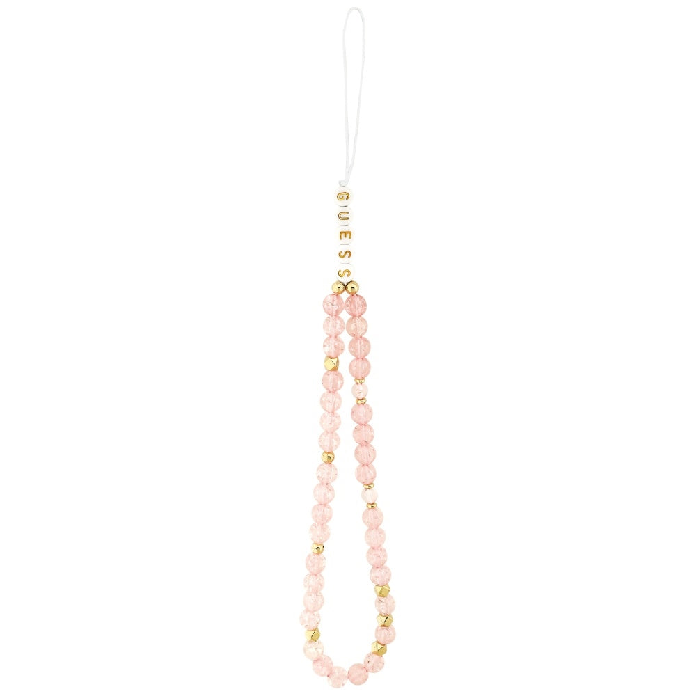 MagSafe Hülle für Apple iPhone 17 Pro Max, Guess, IML Flowers Allover Electroplated with Pearl Strap, Rosa