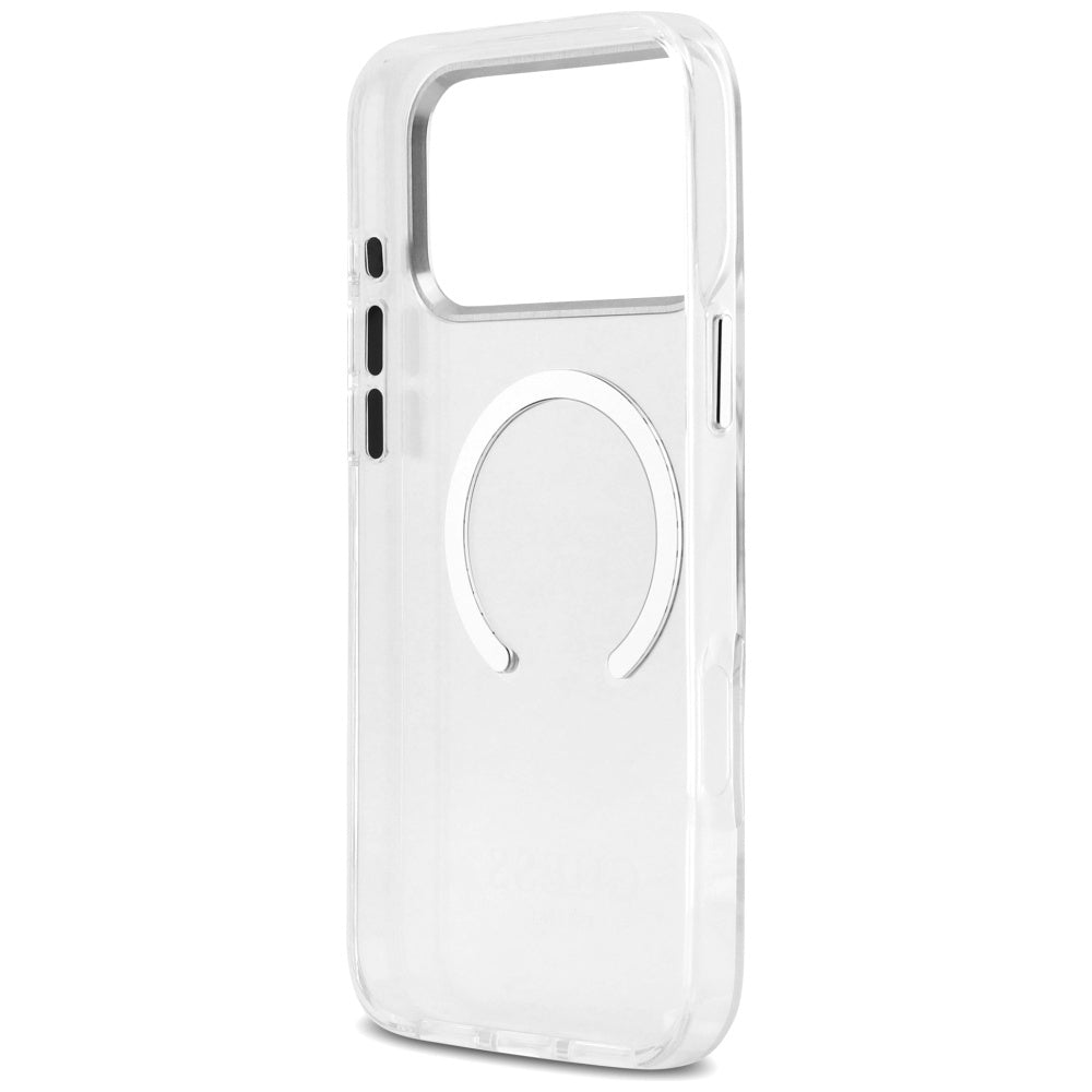 MagSafe Hülle für Apple iPhone 17 Pro Max, Guess, Metal Outline, Silber