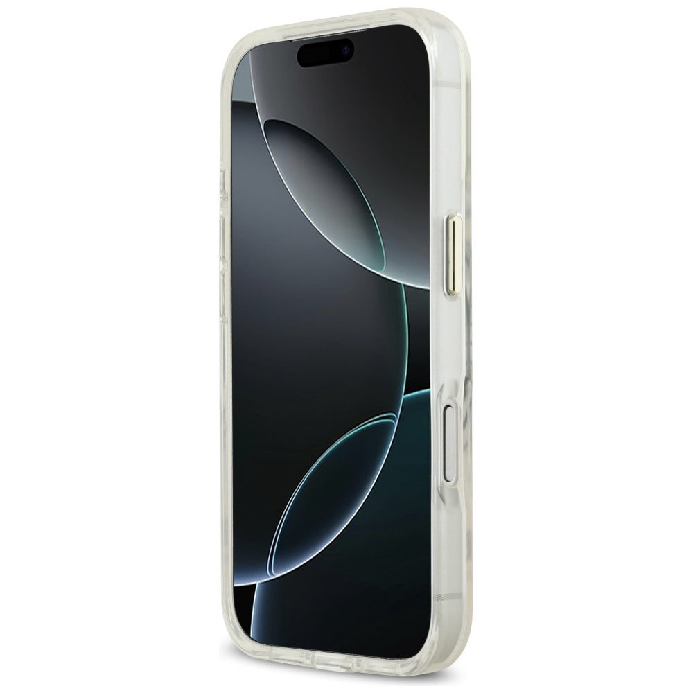 Coque MagSafe pour Apple iPhone 17 Pro Max, Guess, Contour Métallique, Dorée