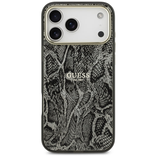 MagSafe hoes voor Apple iPhone 17 Pro Max, Guess, Python Patroon, Zwart