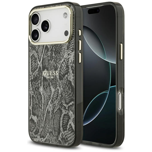 MagSafe hoes voor Apple iPhone 17 Pro Max, Guess, Python Patroon, Zwart