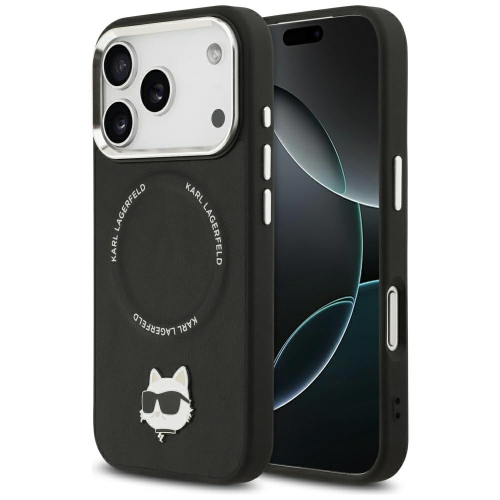 MagSafe hoes voor Apple iPhone 17 Pro Max, Karl Lagerfeld, Choupette Pin, Zwart