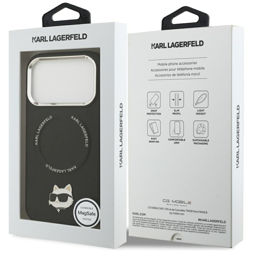 MagSafe hoes voor Apple iPhone 17 Pro Max, Karl Lagerfeld, Choupette Pin, Zwart