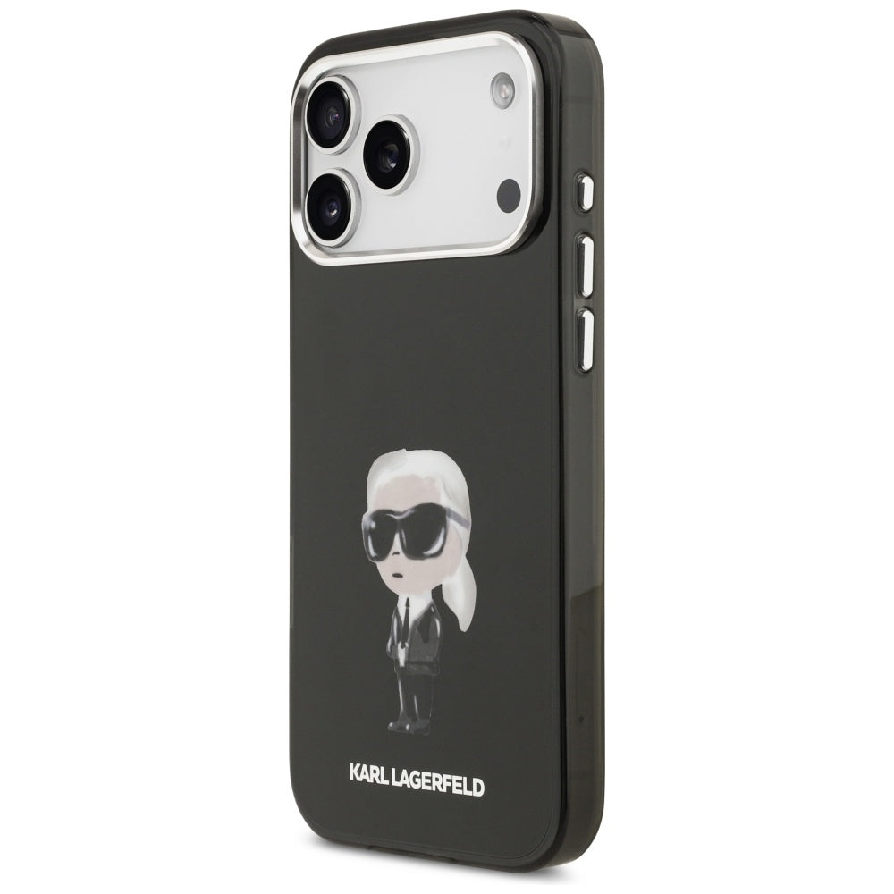 Housse MagSafe pour Apple iPhone 17 Pro Max, Karl Lagerfeld, IML Aquarelle Karl Ikonik, Noire