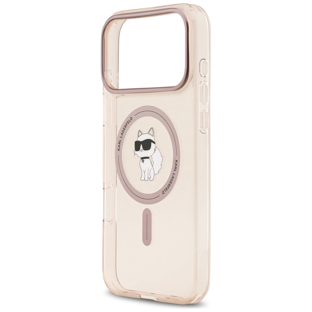 Coque MagSafe pour Apple iPhone 17 Pro Max, Karl Lagerfeld, IML Choupette, Rose