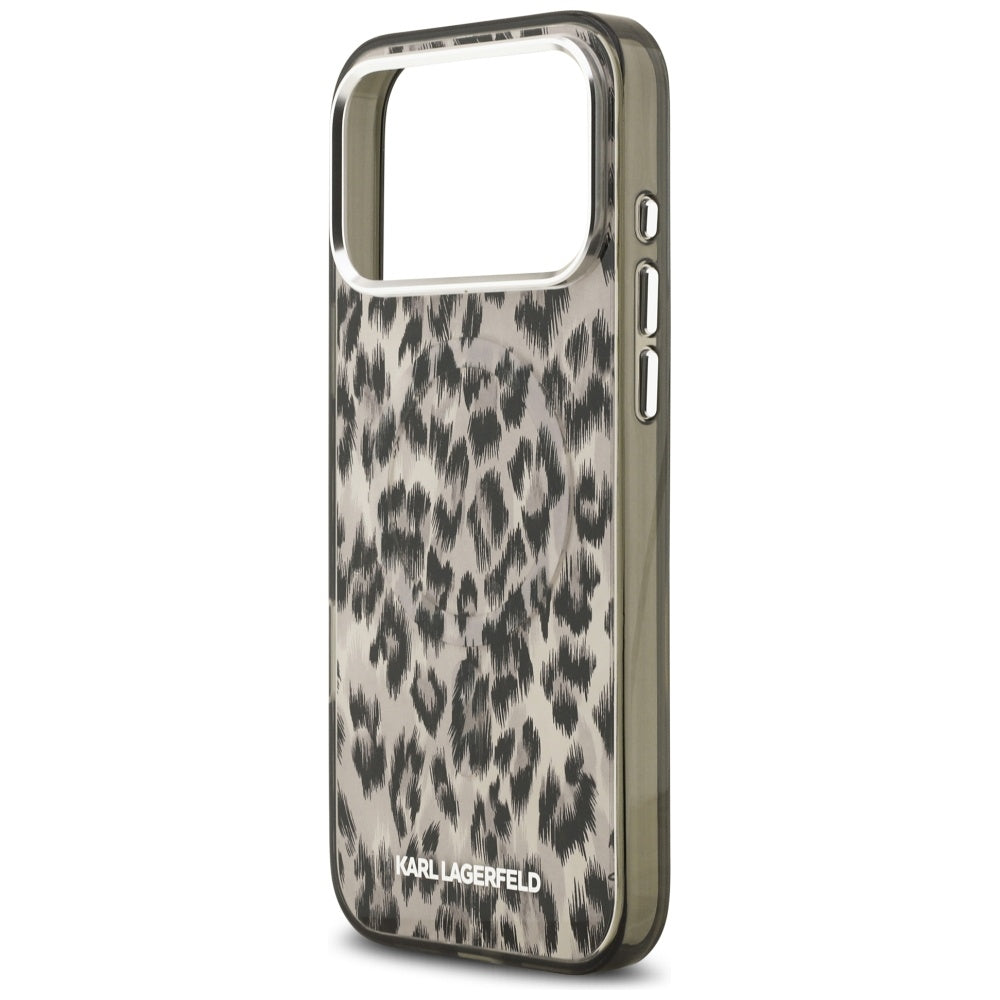 MagSafe Hülle für Apple iPhone 17 Pro Max, Karl Lagerfeld, IML Leopard Muster, Braun