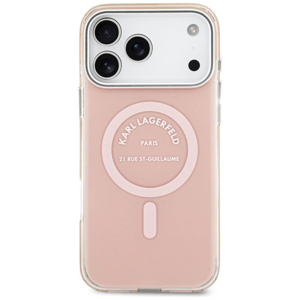 Housse MagSafe pour Apple iPhone 17 Pro Max, Karl Lagerfeld, IML Logo RSG, Rose