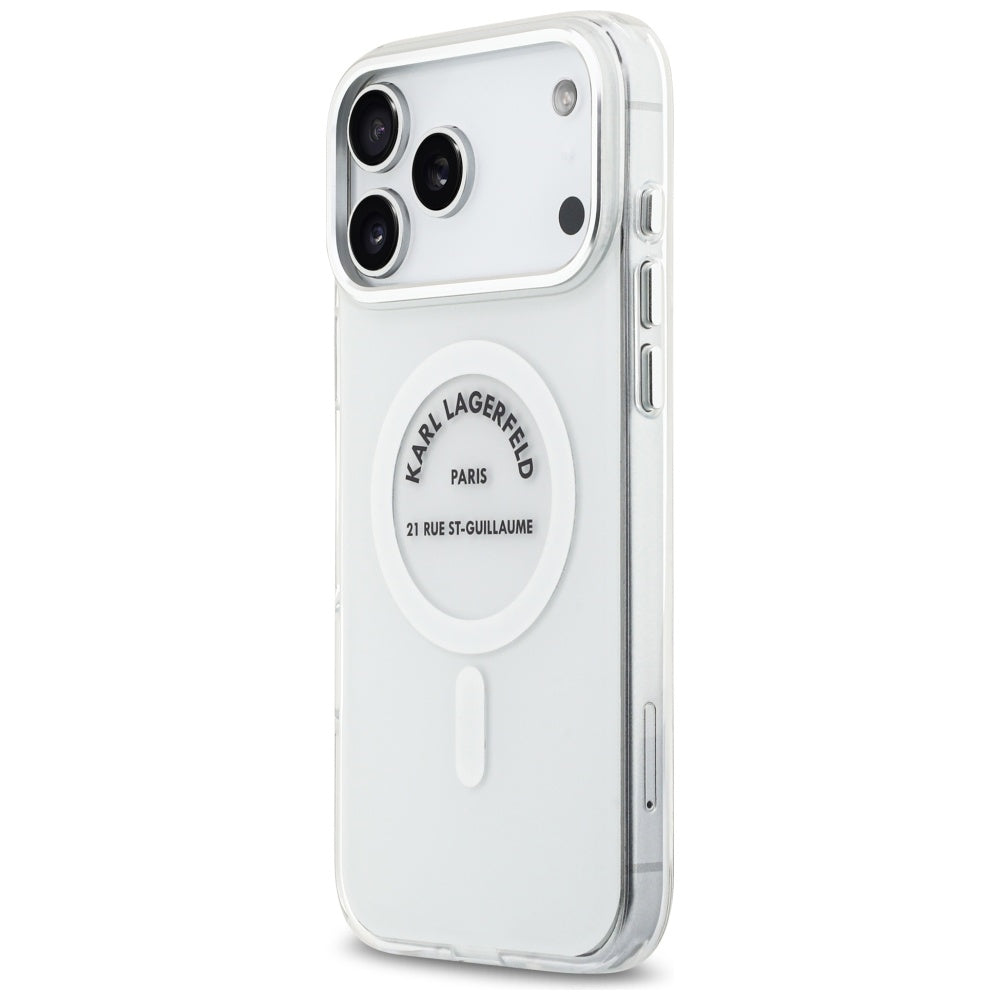 MagSafe Hülle für Apple iPhone 17 Pro Max, Karl Lagerfeld, IML Logo RSG, Transparent
