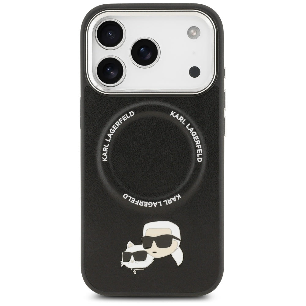 MagSafe hoes voor Apple iPhone 17 Pro Max, Karl Lagerfeld, Karl & Choupette Pins, Zwart
