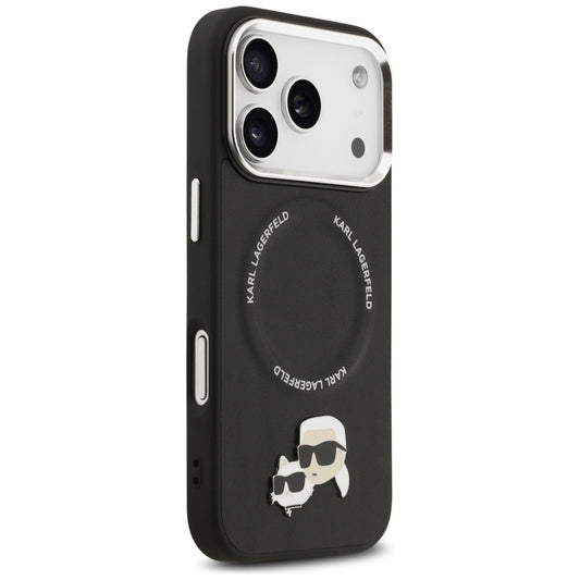 MagSafe hoes voor Apple iPhone 17 Pro Max, Karl Lagerfeld, Karl & Choupette Pins, Zwart