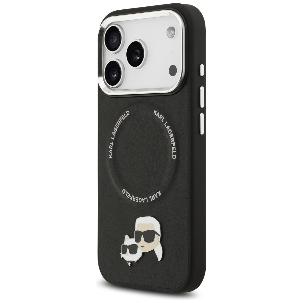 MagSafe hoes voor Apple iPhone 17 Pro Max, Karl Lagerfeld, Karl & Choupette Pins, Zwart