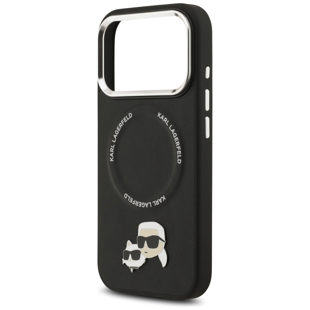 MagSafe hoes voor Apple iPhone 17 Pro Max, Karl Lagerfeld, Karl & Choupette Pins, Zwart