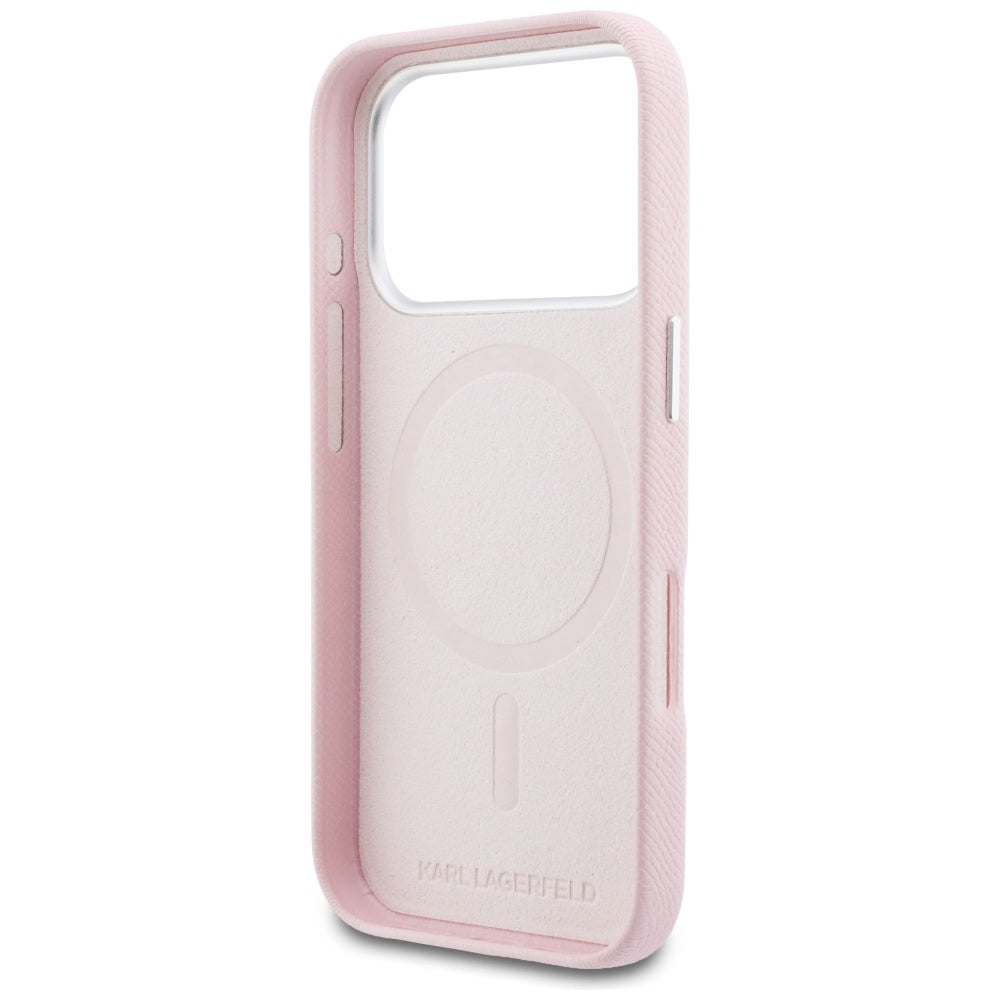 MagSafe Hülle für Apple iPhone 17 Pro Max, Karl Lagerfeld, Karl Head Logo, Rosa