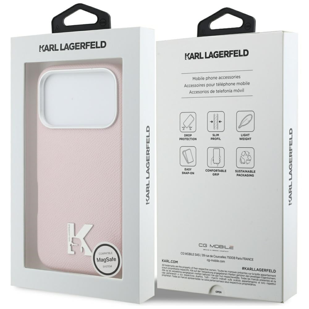 MagSafe Hülle für Apple iPhone 17 Pro Max, Karl Lagerfeld, Karl Head Logo, Rosa