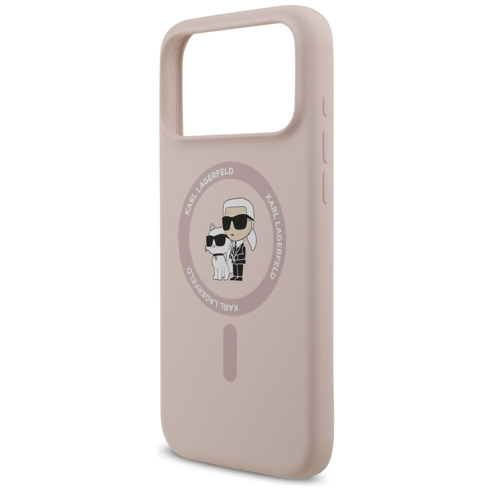 MagSafe hoesje voor Apple iPhone 17 Pro Max, Karl Lagerfeld, Ring Karl & Choupette, Roze