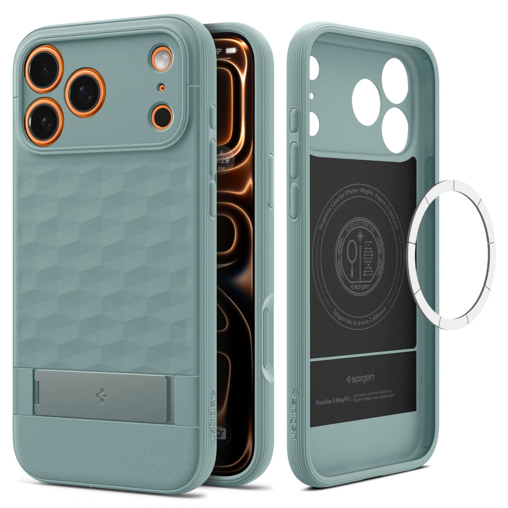 Coque MagSafe pour Apple iPhone 17 Pro Max, Spigen, Caseology Parallax S, Vert ACS09912