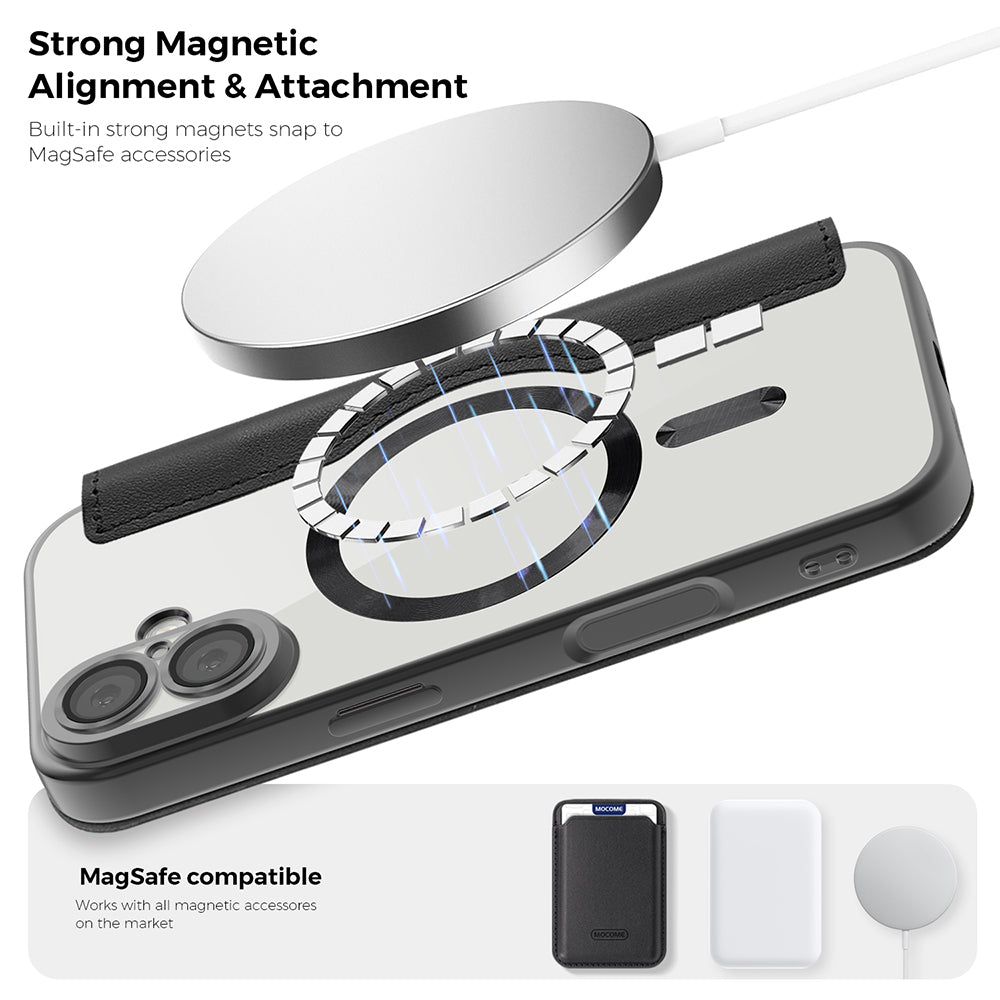 Étui MagSafe pour Apple iPhone 17 Pro Max, Techsuit, SmartMag Book, Noir