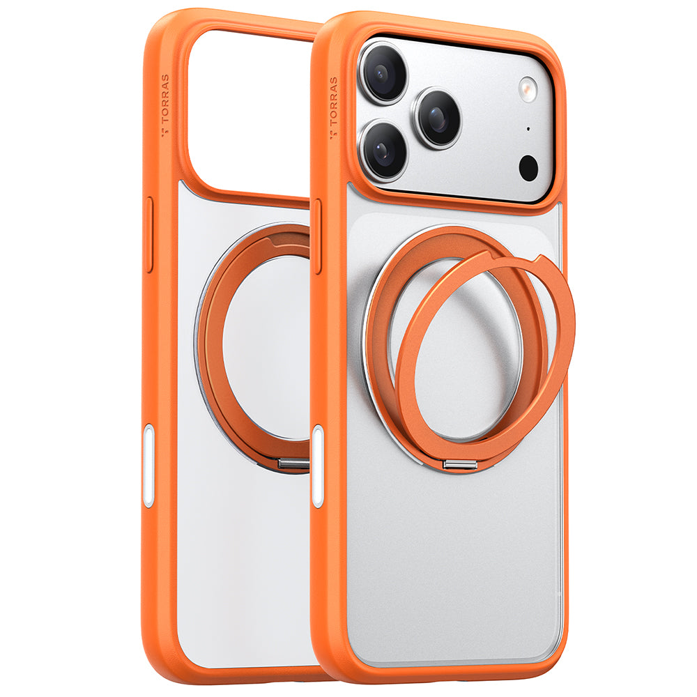 MagSafe hoesje voor Apple iPhone 17 Pro Max, Torras, Ostand Pro, Oranje