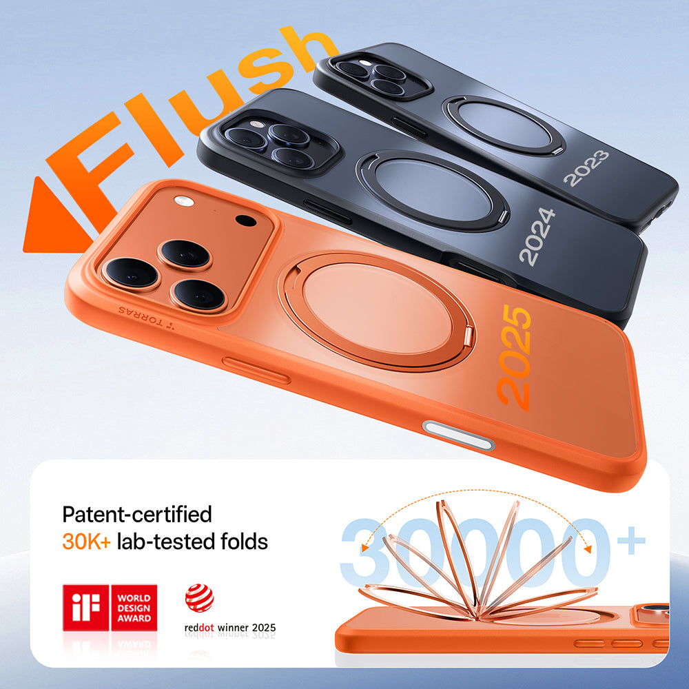 MagSafe hoesje voor Apple iPhone 17 Pro Max, Torras, Ostand Pro, Oranje