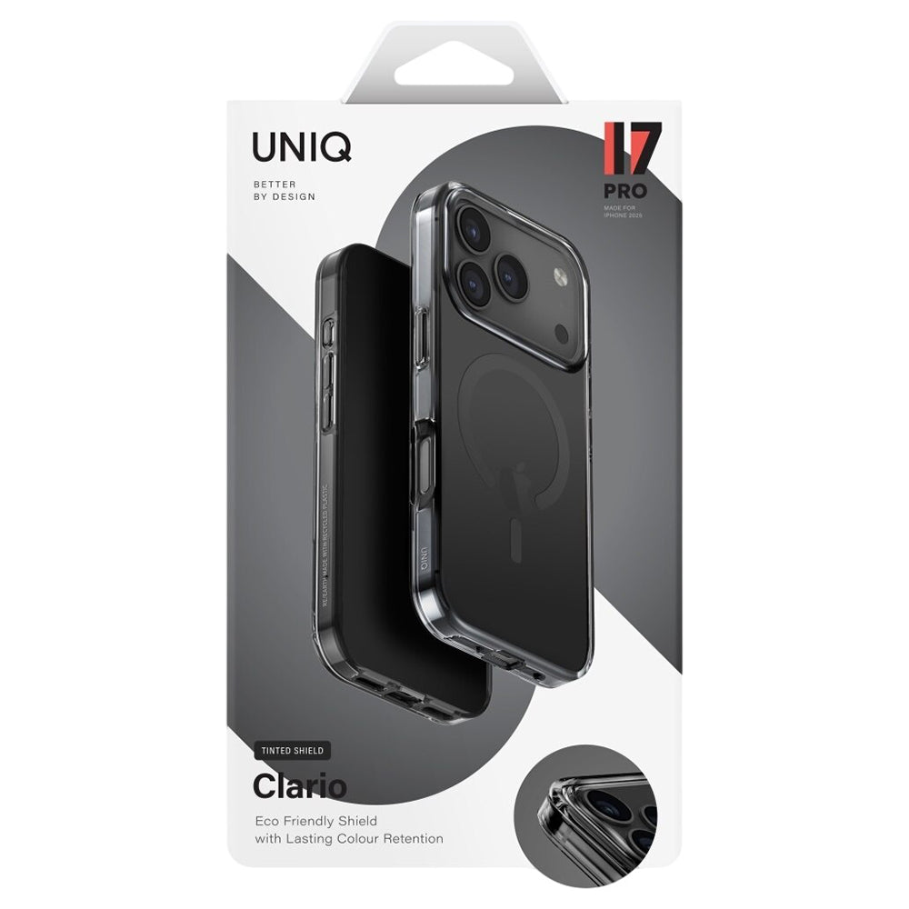 MagSafe hoesje voor Apple iPhone 17 Pro Max, UNIQ, Clario MagClick, Zwart