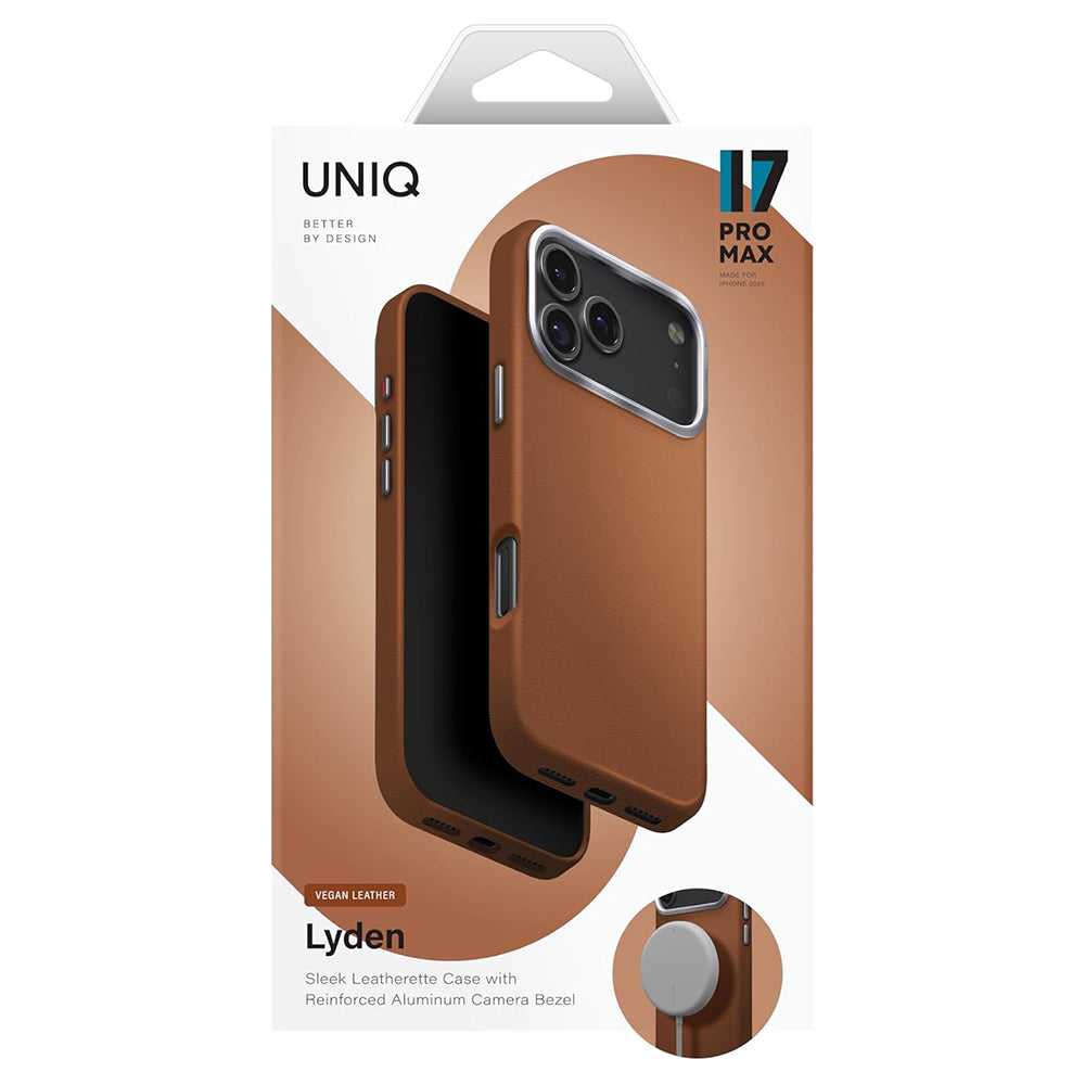 MagSafe-hoes voor Apple iPhone 17 Pro Max, UNIQ, Lyden Leatherette, Bruin