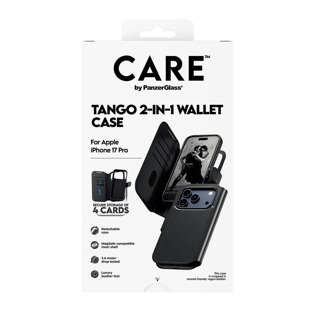 MagSafe hoes voor Apple iPhone 17 Pro, PanzerGlass, Care Feature Tango Two-in-One, Zwart
