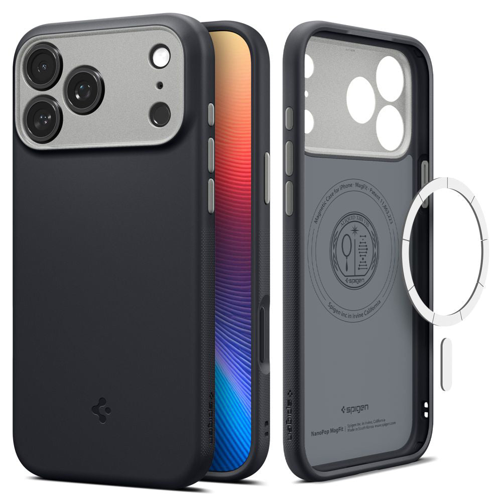 MagSafe hoesje voor Apple iPhone 17 Pro, Spigen, Caseology Nano Pop, Zwart ACS10328