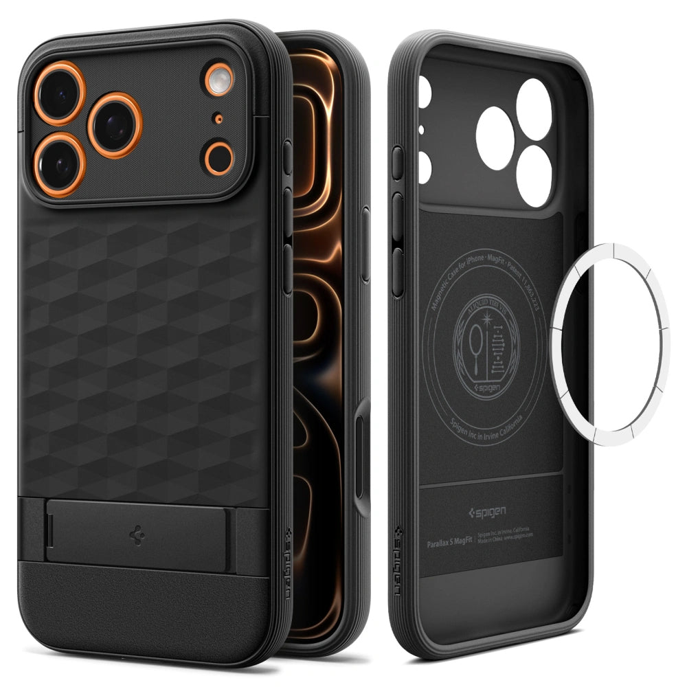 MagSafe Case for Apple iPhone 17 Pro, Spigen, Caseology Parallax S, Matte Black ACS09964