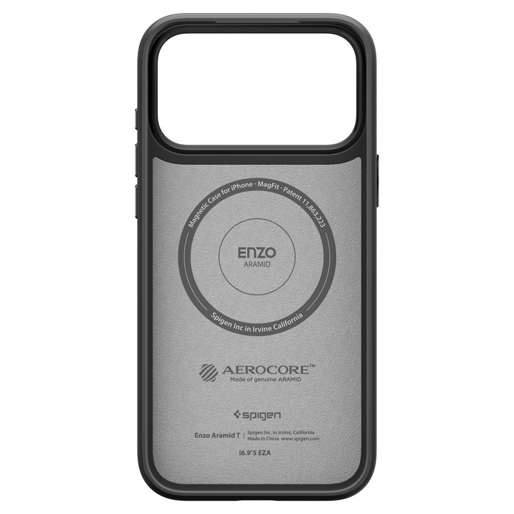 MagSafe hoesje voor Apple iPhone 17 Pro, Spigen, Enzo Aramid T, Zwart ACS09959