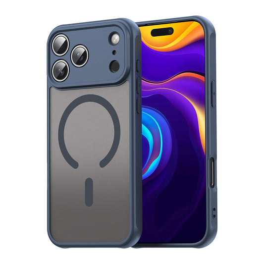 MagSafe hoesje voor Apple iPhone 17 Pro, Techsuit, HaloFrost II, Marineblauw