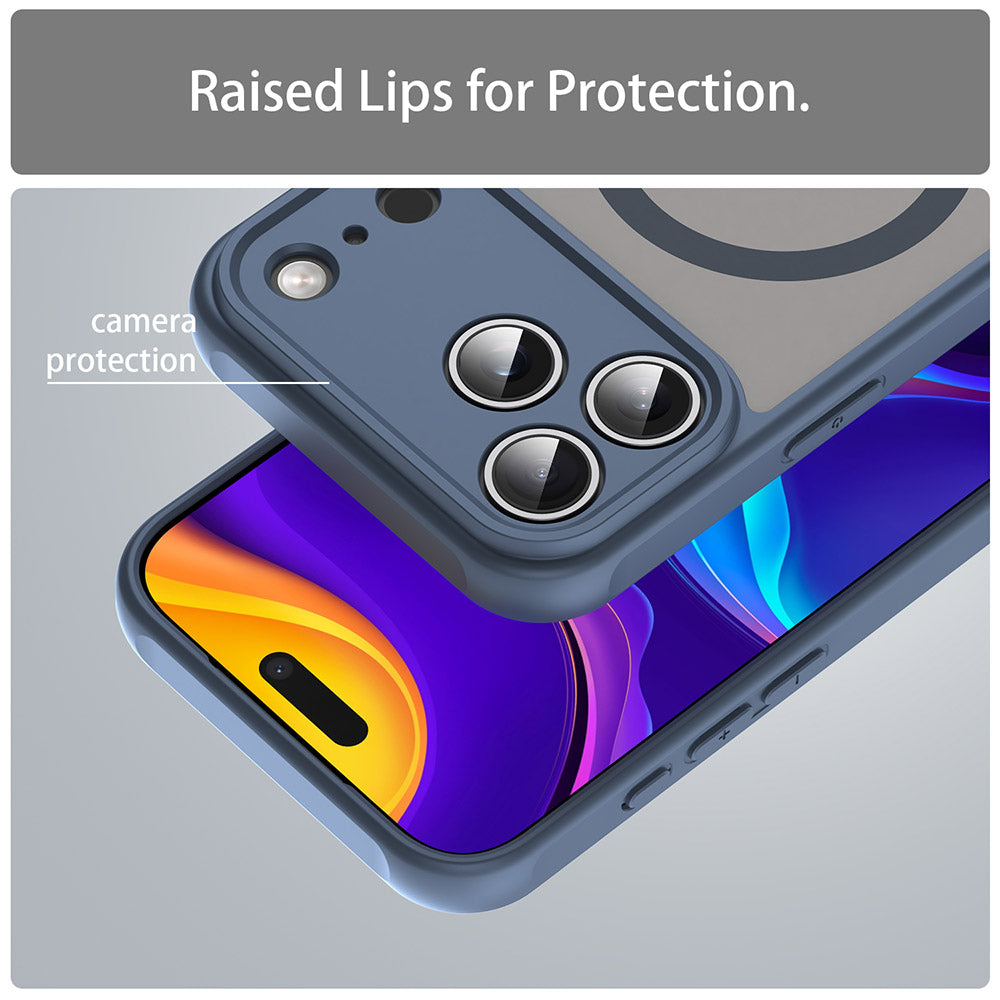 MagSafe Case for Apple iPhone 17 Pro, Techsuit, HaloFrost II, Navy Blue