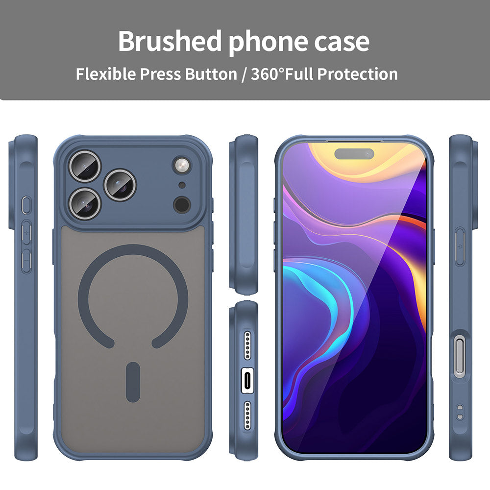 MagSafe Case for Apple iPhone 17 Pro, Techsuit, HaloFrost II, Navy Blue