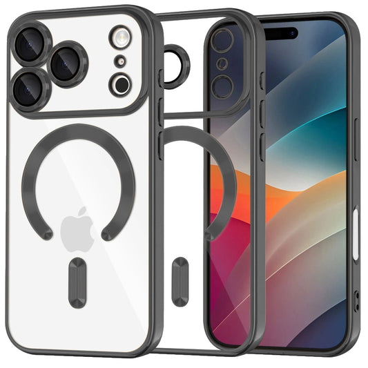 MagSafe Hülle für Apple iPhone 17 Pro, Techsuit, Luxury Crystal, Schwarz