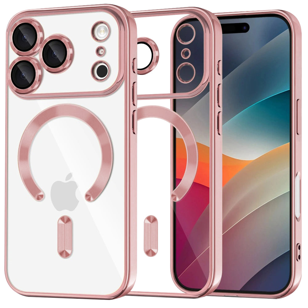 Étui MagSafe pour Apple iPhone 17 Pro, Techsuit, Luxury Crystal, Rose