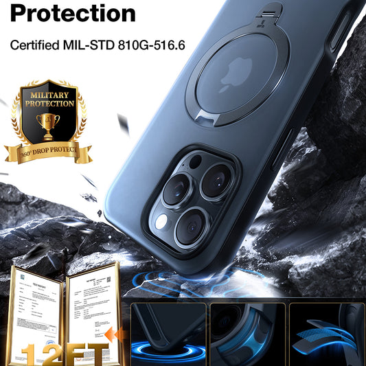 MagSafe Hülle für Apple iPhone 17 Pro, Torras, Ostand Spin, Blau