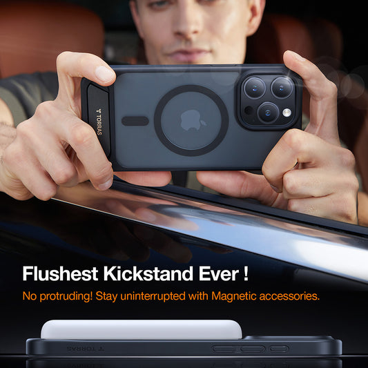 MagSafe hoes voor Apple iPhone 17 Pro, Torras, Pstand, Zwart