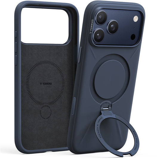 MagSafe hoesje voor Apple iPhone 17 Pro, Torras, QPRO Silicone, Blauw