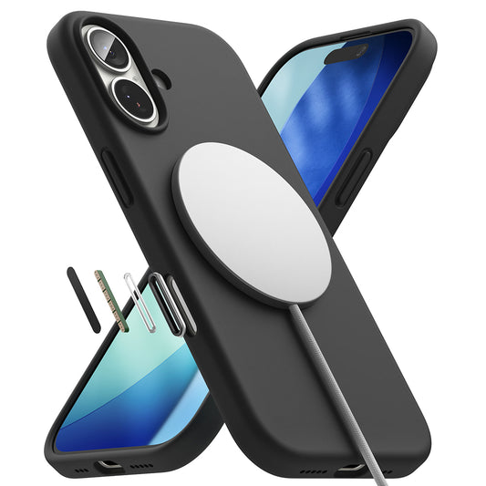 Coque MagSafe pour Apple iPhone 17, Ringke, Silicone, Noire