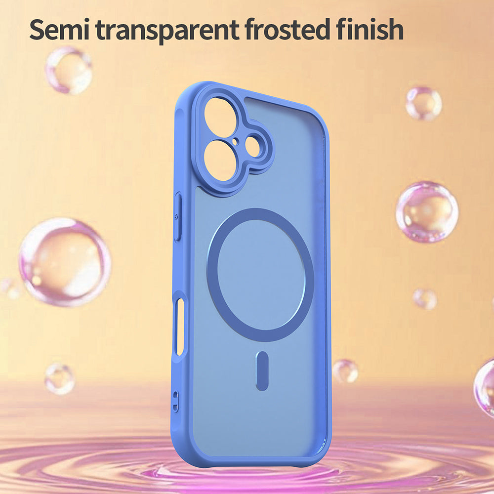 Coque MagSafe pour Apple iPhone 17, Techsuit, HaloFrost II, Bleue