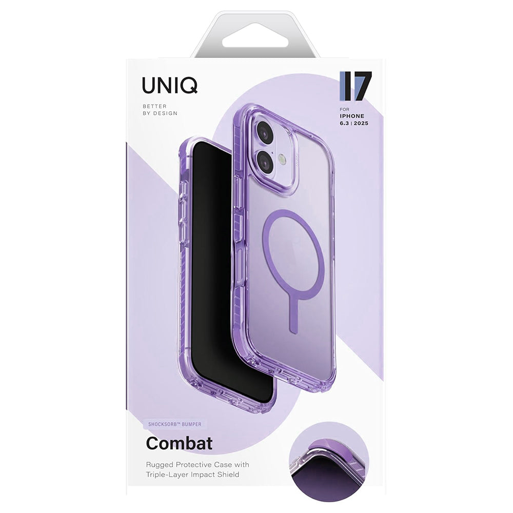Coque MagSafe pour Apple iPhone 17, UNIQ, Combat MagClick, Violet