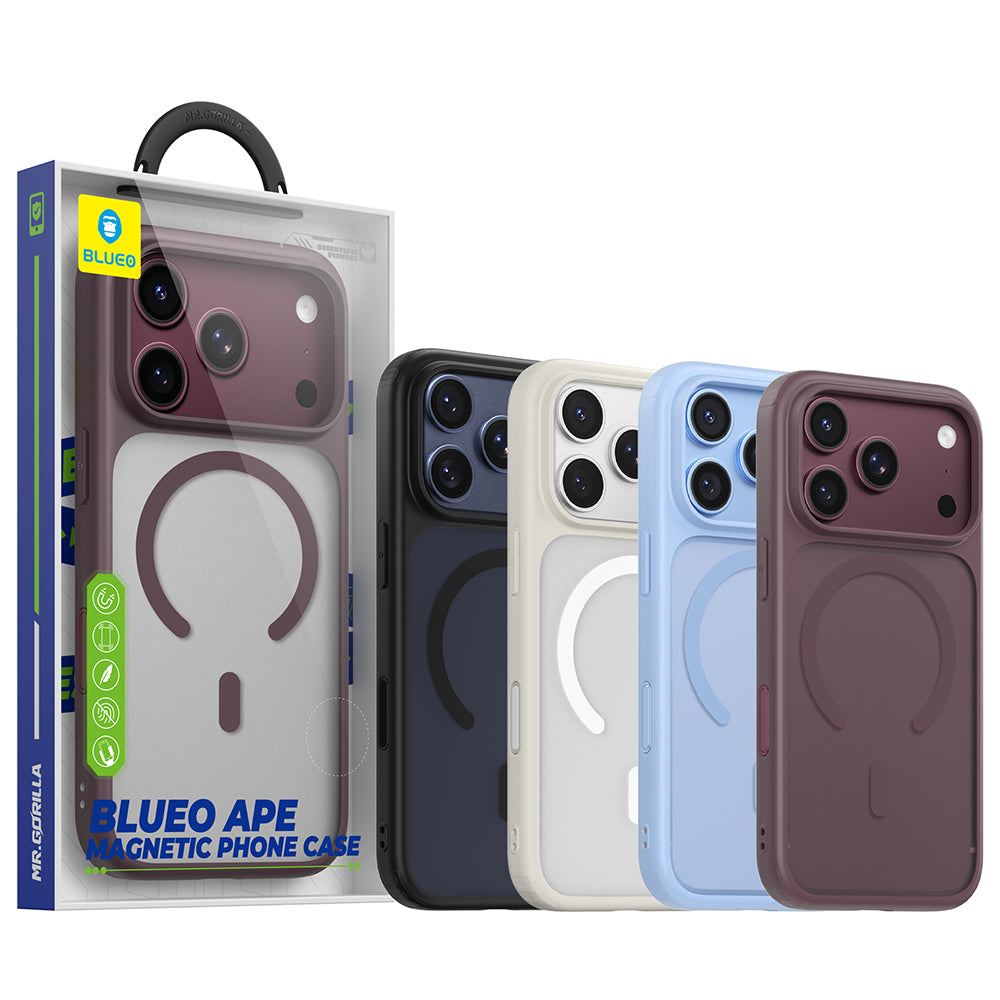 MagSafe-hoesje voor Apple iPhone 18 Pro / 17 Pro, Blueo, APE Anti-Drop, bordeauxrood