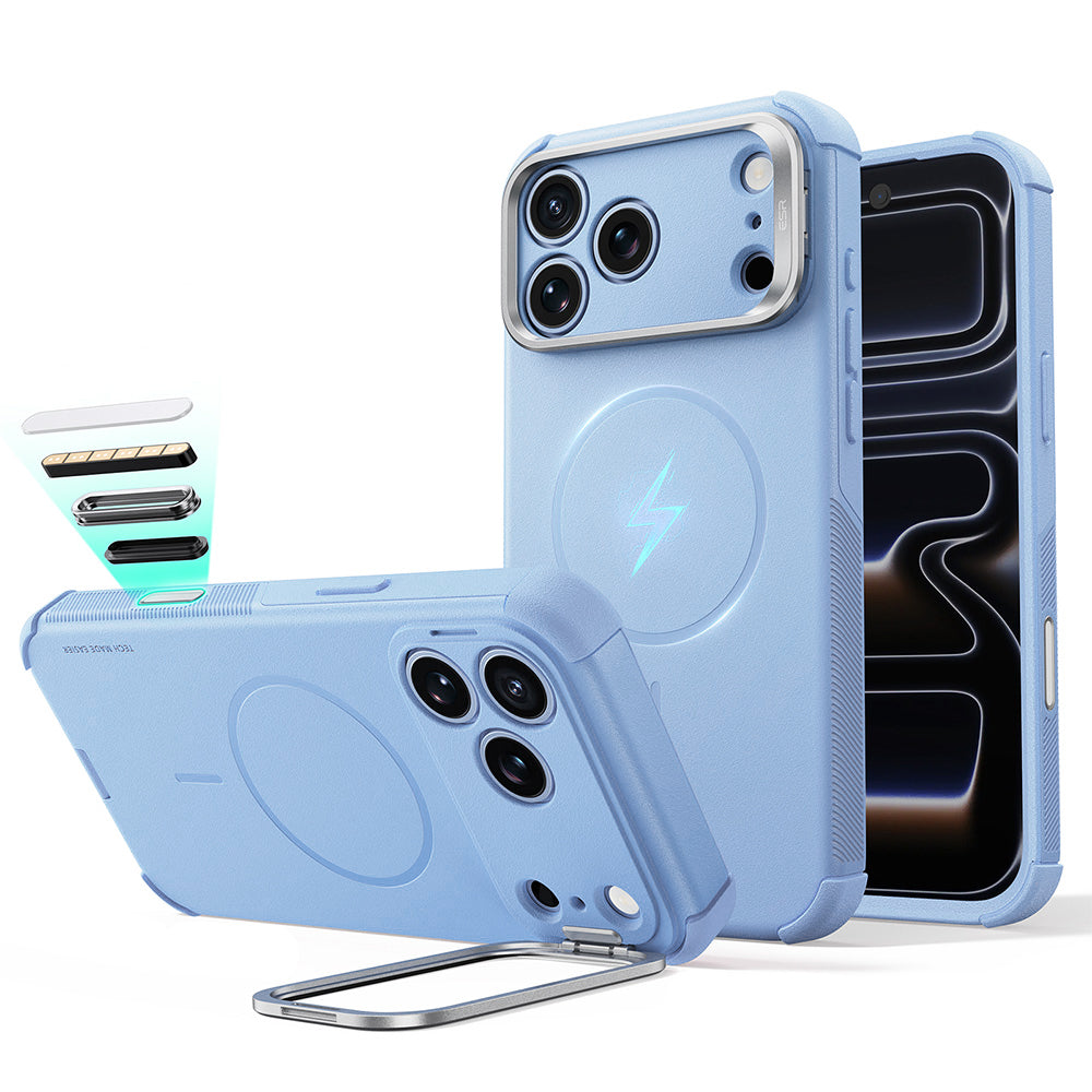 Coque MagSafe pour Apple iPhone 18 Pro / 17 Pro, ESR, Cyber Armor Kickstand, Bleu